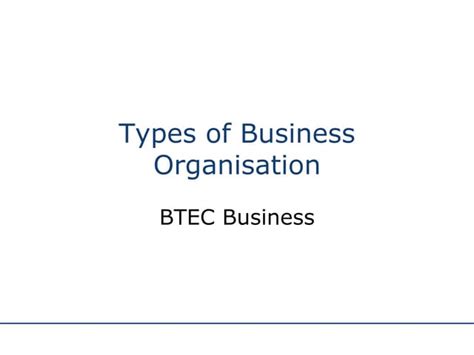 Types Of Business Organisation Ppt