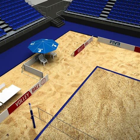 Volleyball Beach Court Stadium High Detail