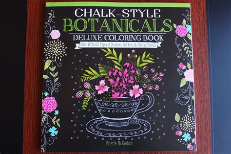 Chalkboard Style Adult Coloring Book Chalk Style Botanicals Deluxe