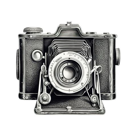 Vintage Camera Illustration Button Lens Photograph Png Transparent
