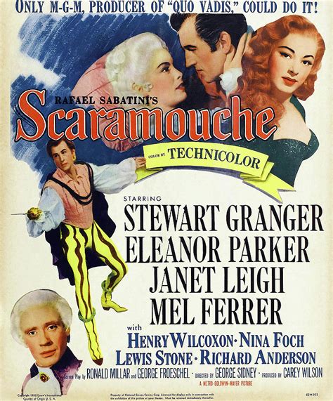scaramouche with stewart granger and eleanor parker 1952 mixed media by stars on art pixels