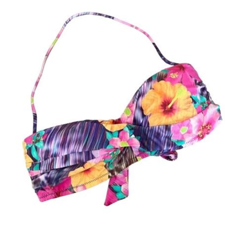 Nanette Lepore Tropical Floral Vacation Bandeau Bikini Top Size Xs Ebay