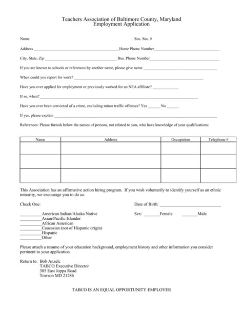 011916 Tabco Job Appl Form