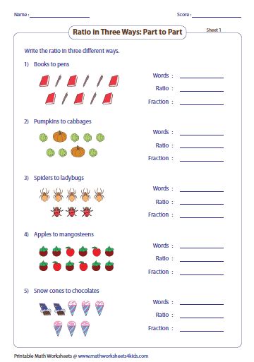 Math Ratio Worksheets Free Printable
