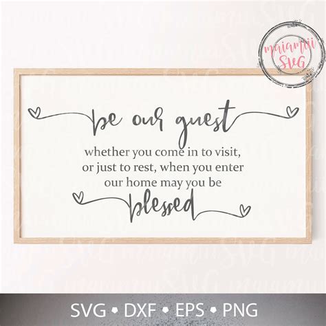 Be Our Guest Svg Welcome Guest Svg Wall Frame Svg For Guest Etsy Uk