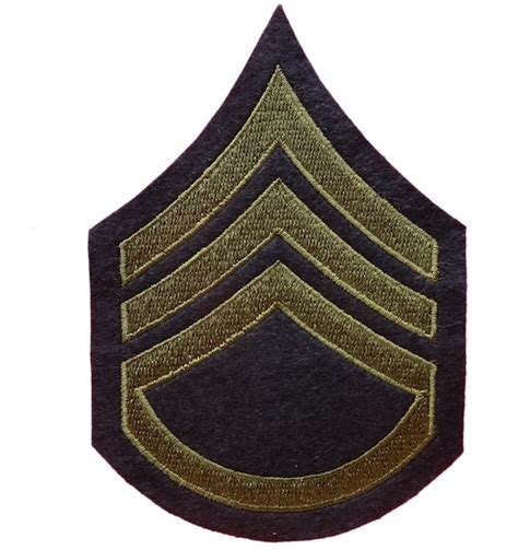 Master Sergeant Rank Patch Ww2 Repro American Stripes Iron On Badge