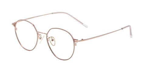 pink rose gold low bridge fit lightweight titanium eyeglasses 18006