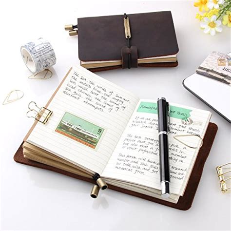 Refillable Handmade Travelers Notebook Leather Travel Journal Notebook