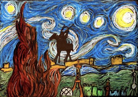 Starry Night Around The World Oil Pastels On Black A4 Paper Rart