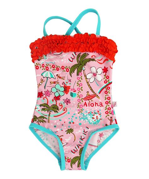 Another Great Find On Zulily Floatimini Pink Hawaiian Ruffle Swimsuit