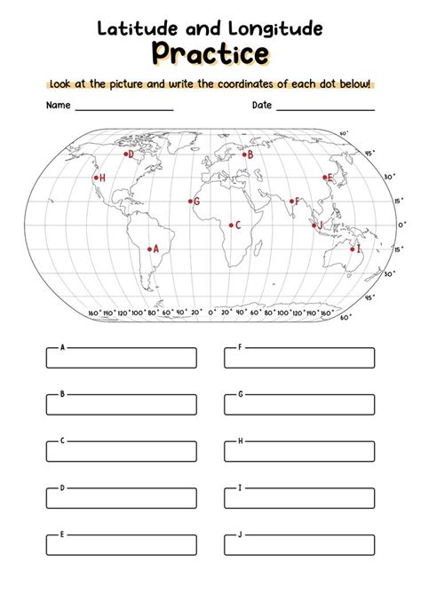 Longitude And Latitude Worksheets Latitude And Longitude Map Map