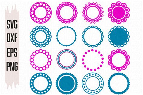 Bundle Circle Monogram Frames Svg Files Digital Download 1 Inspire Uplift
