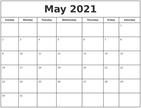 Calendar May 2021 Printable Printable Word Searches