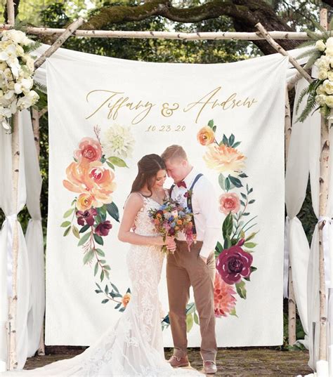 Boho Wedding Backdrop Personalized Wedding Photo Backdrop Etsy