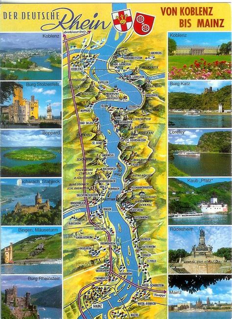 Map Of The German Rhine River Valley Rhine River Germany Rhine River