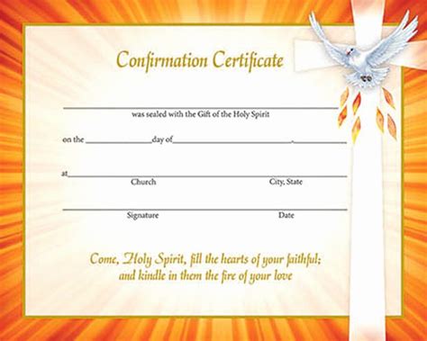 Free Printable Catholic Confirmation Certificate Template Printable