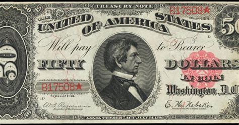 1891 Seward 50 Dollar Treasury Or Coin Noteworld Banknotes And Coins