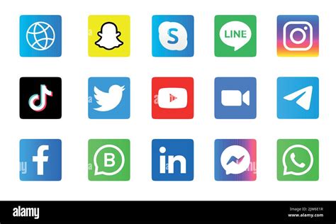 Social Media Icons Colourful Vector Illustrator Stock Vector Image