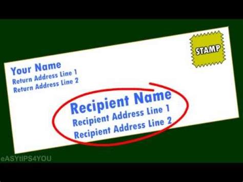 Follow that line with the city, state and zip code of your address. How to address an Envelope...........???? - YouTube