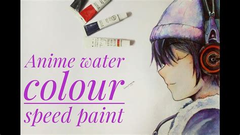 Simple Anime Speed Paint Using Water Colour And Colour Pencils Anime