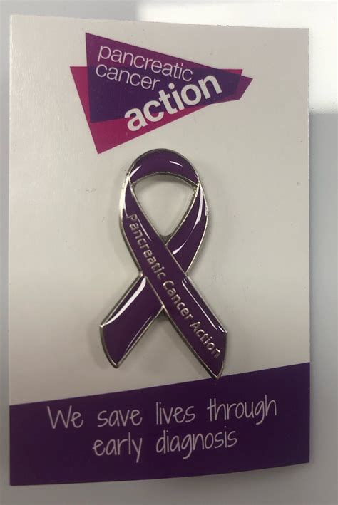 Enamel Ribbon Pin Badge Pancreatic Cancer Action Pancreas