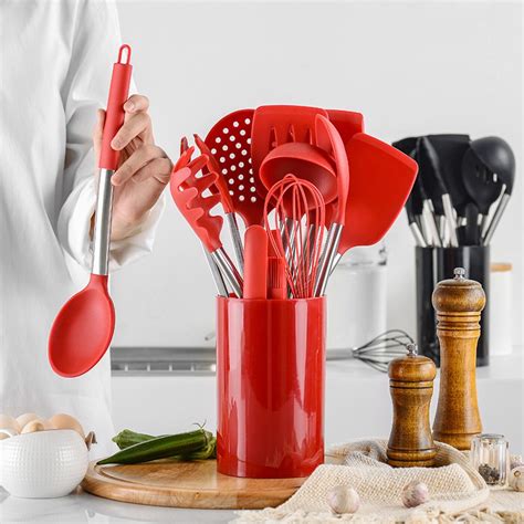 12 Pieces In 1 Set Silicone Kitchen Cooking Tools Stand Kitchenware