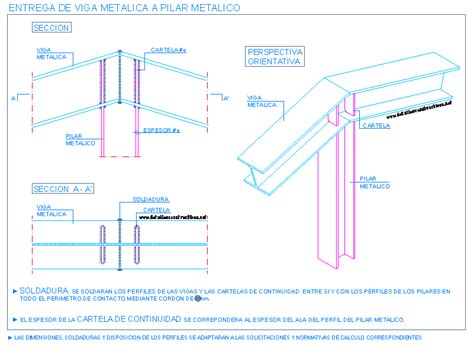 Unión de vigas metálicas inclinadas con pilar metálico 1 Vigas Viga