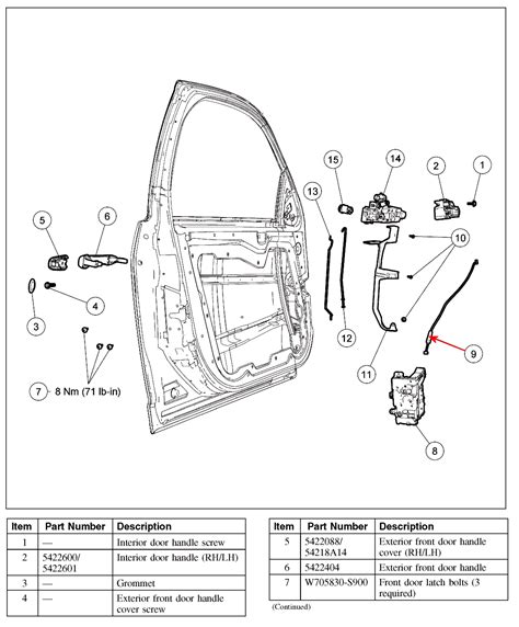 2007 Ford Focus Door Handle Diagram