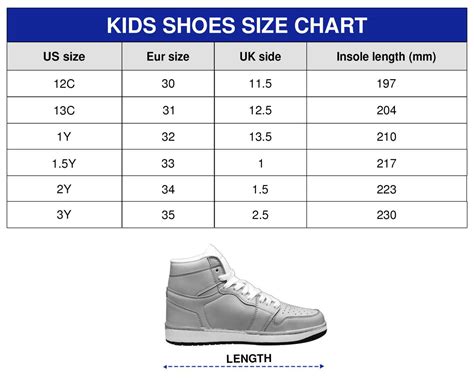 Jordan Shoe Size Chart Youth