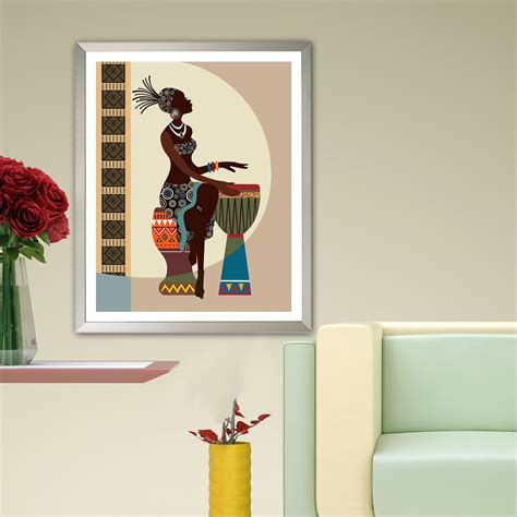 African American Wall Art Black Girl Painting Decor