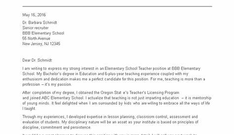 Letter of Interest for Teaching Job - How to create a Letter of
