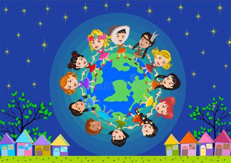 Kids Around The World Stock Vector Illustration Of Asian 10287661