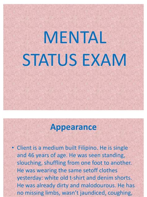 Mental Status Exam Pp Pdf