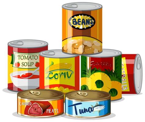 Set Of Canned Food 365627 Vector Art At Vecteezy