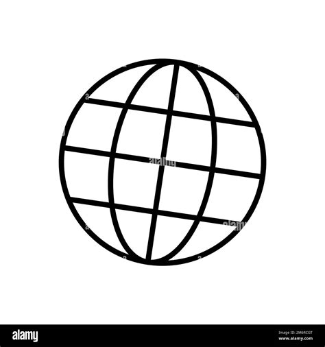 Tilted Globe Lines Icon Earth Symbol Simple Flat Vector Stock Vector