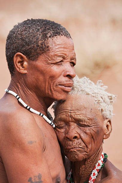 indigenous bushman san elderly couple namibia image taken to raise african people