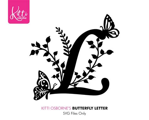 SVG Butterfly Alphabet, Letter L Cutting File (Instant Download) - Etsy