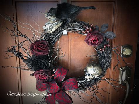 Spooky Gothic Halloween Wreath With Images Halloween Halloween