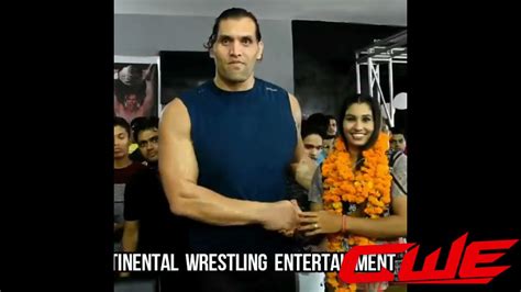 Cwe The Great Khali With Kavita Devi At Cwe Academy Youtube