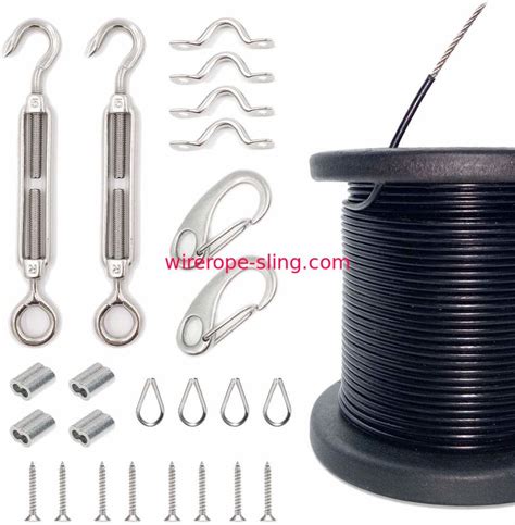 Outdoor Light Guide Wire Rope Assemblies With Turnbuckles And Hooks 110