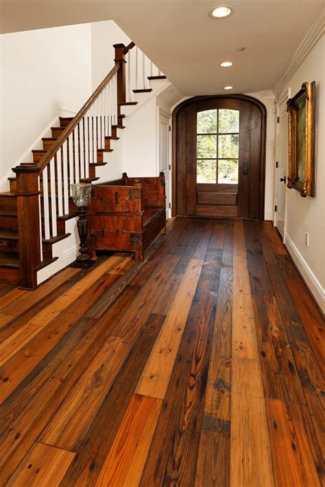 While wood is great for kitchen floor ideas because its versatility and many color options. Authentic Pine Floors: Reclaimed Wood Compliments any Design Style