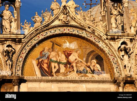 Details Of The Golden Facade Of The Basilica Di San Marco A Veneziast