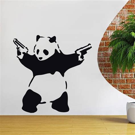 Panda Decal Wall Decor Sticker Art Vinyl Stencil Graffiti Home Decal