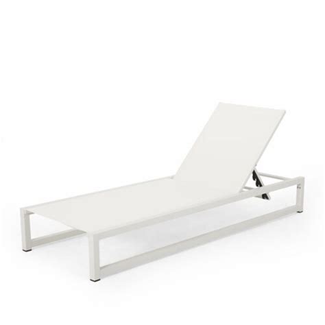 Noble House Modesta Outdoor Aluminum Chaise Lounge With Mesh Seating