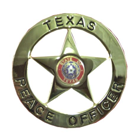 Premier Pb2002 Texas Star Peace Officer Badge Gold