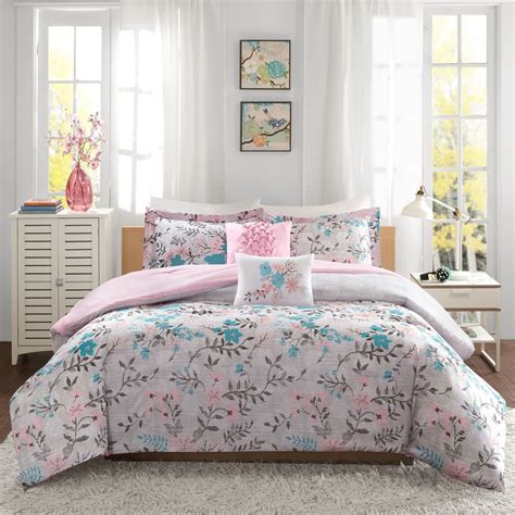 Intelligent Design Lucy Pink Teal 5 Piece Comforter Set 11454279 Comforter Sets Floral