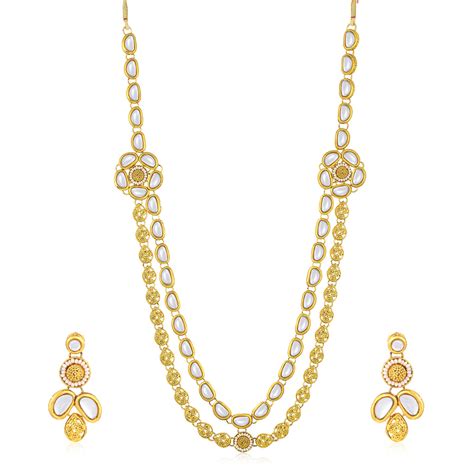 sukkhi glorious gold plated necklace set for women n81889