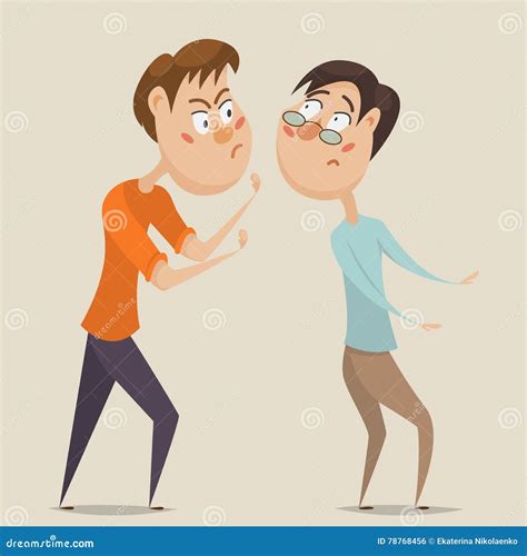 Aggressive Man Threatening Frightened Man In Anger Stock Vector