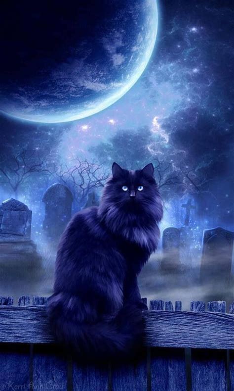 Pin By Vicky Mascio On Pentagram Witches Familiar Black Cat Art Cat Art