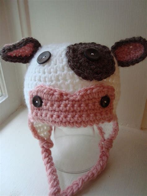 Items Similar To Custom Made Udderly Cute Moo Cow Hat Pink White Brown